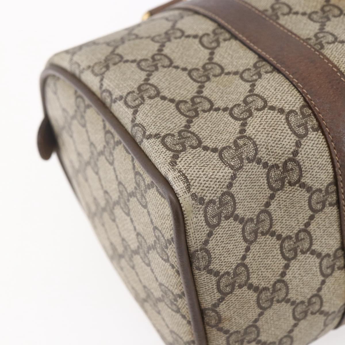 GUCCI GG Supreme Web Sherry Line Bag PVC Beige Gold 116 02 006 Auth 154669