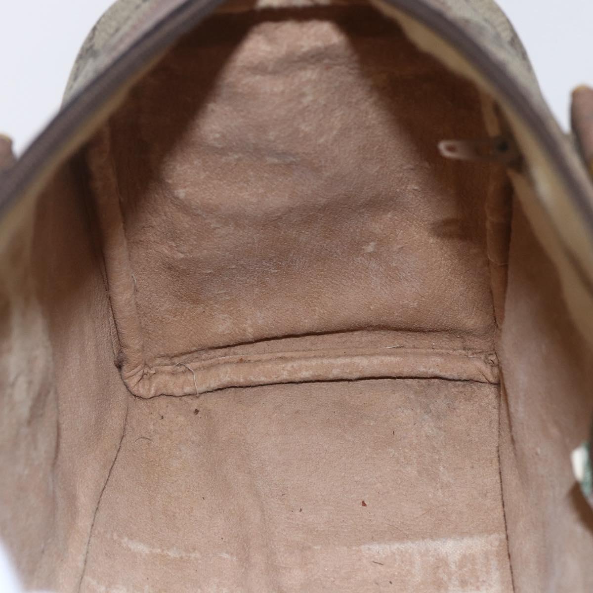 GUCCI GG Supreme Web Sherry Line Bag PVC Beige Gold 116 02 006 Auth 154669