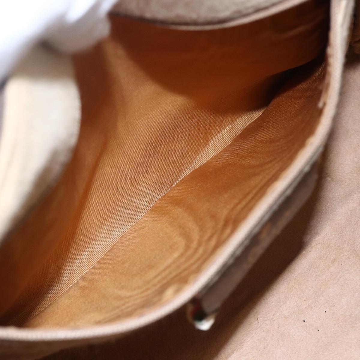 GUCCI GG Supreme Web Sherry Line Bag PVC Beige Gold 116 02 006 Auth 154669