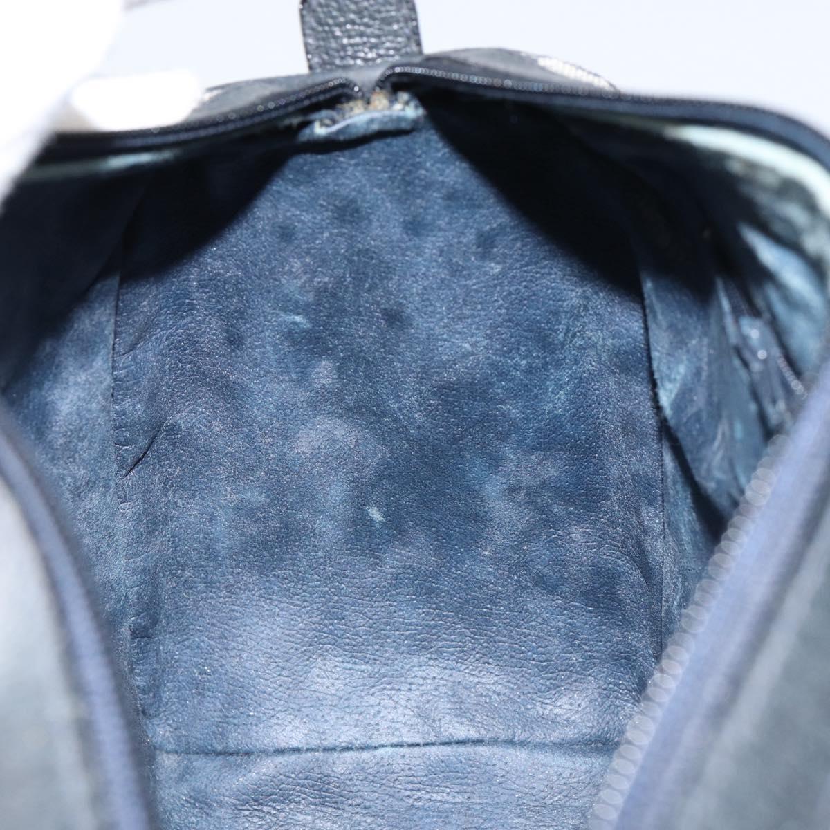 GUCCI GG Supreme Sherry Line Boston Bag PVC Navy Gold 378 012 3841 Auth 154670