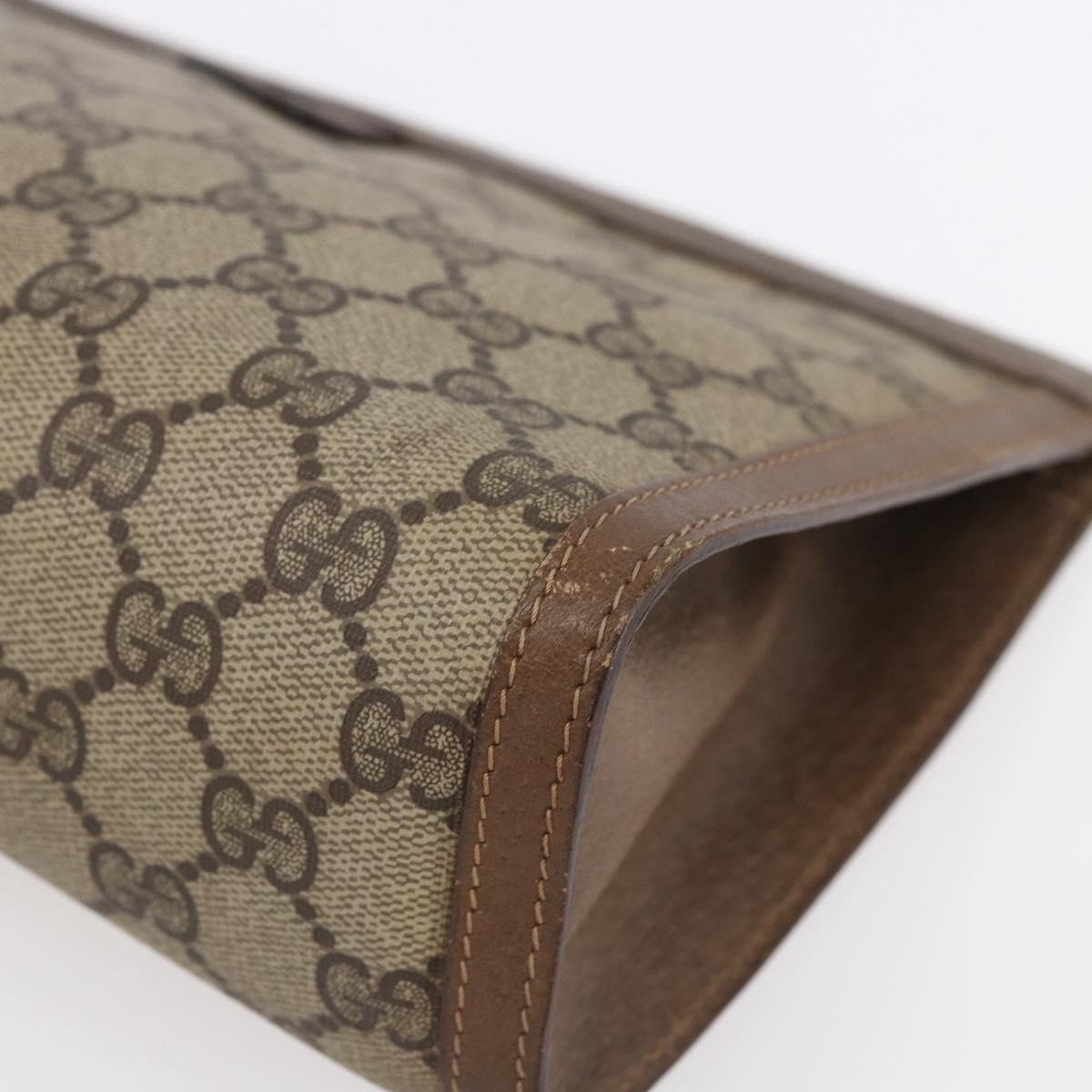 GUCCI GG Supreme Web Sherry Line Clutch Bag PVC Red Beige 89 01 033 Auth 154671