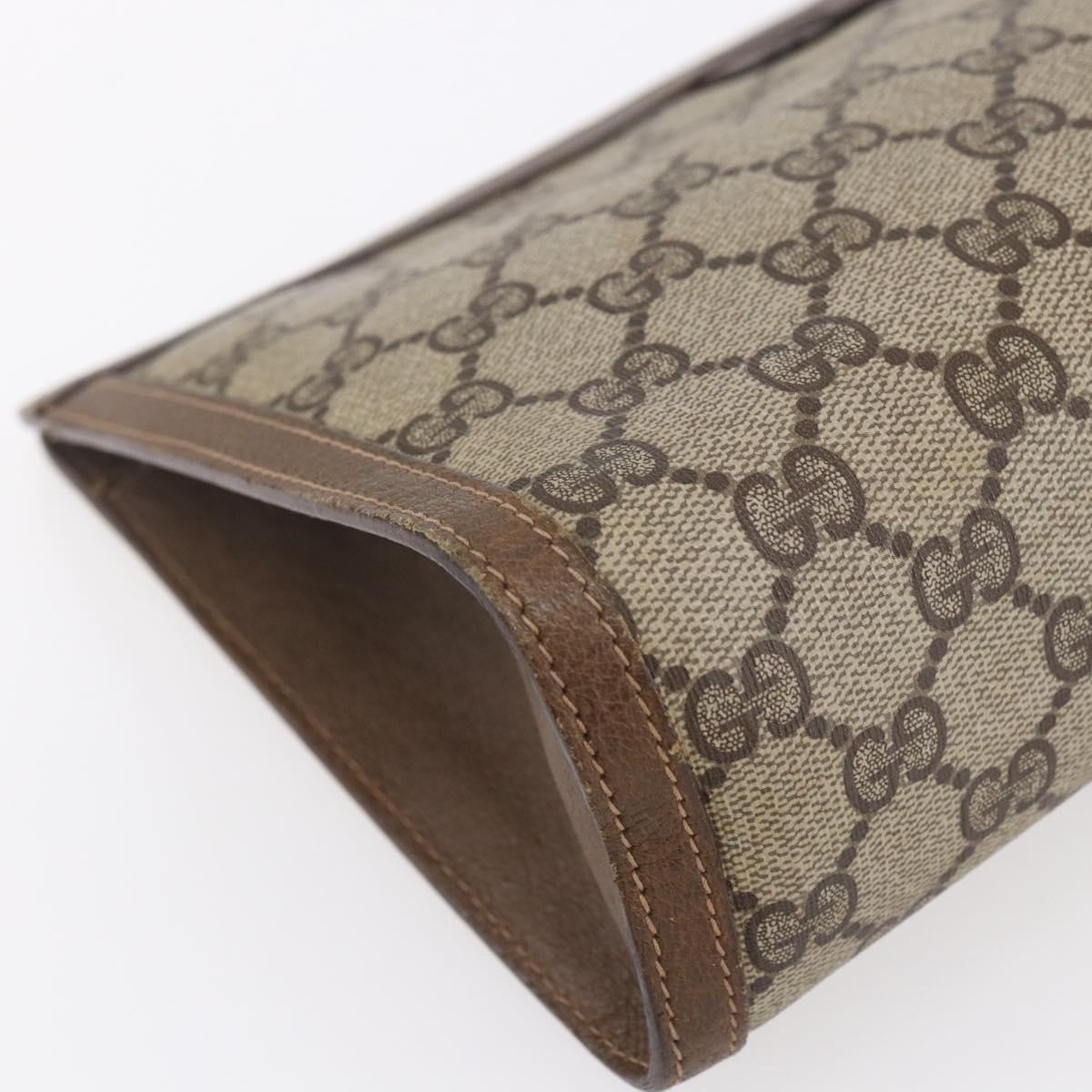 GUCCI GG Supreme Web Sherry Line Clutch Bag PVC Red Beige 89 01 033 Auth 154671