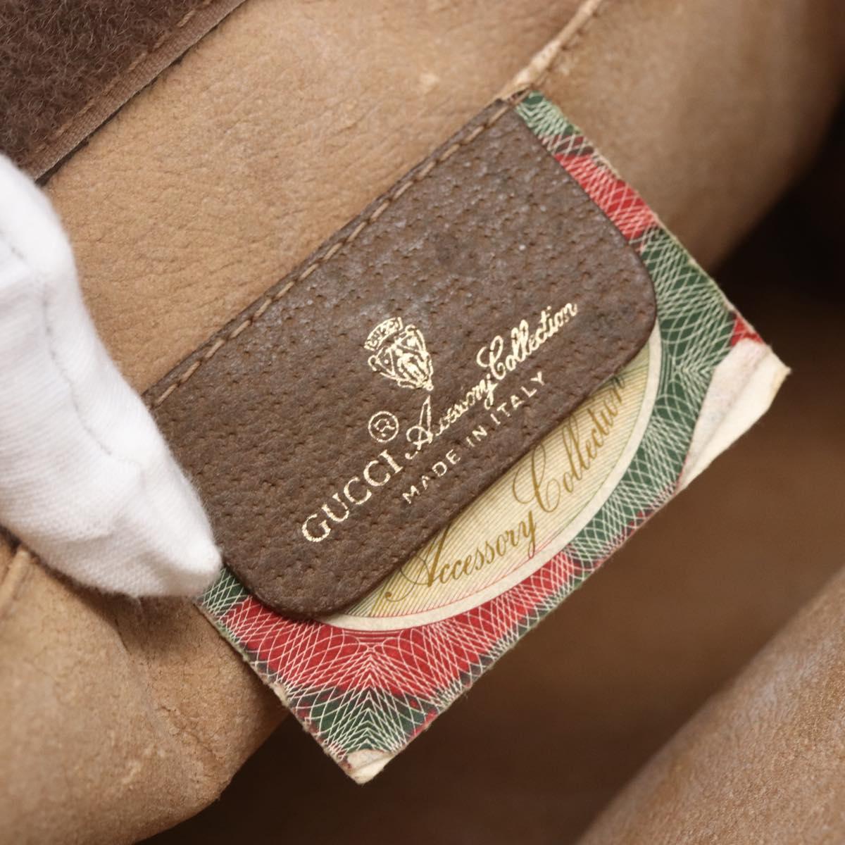 GUCCI GG Supreme Web Sherry Line Clutch Bag PVC Red Beige 89 01 033 Auth 154671