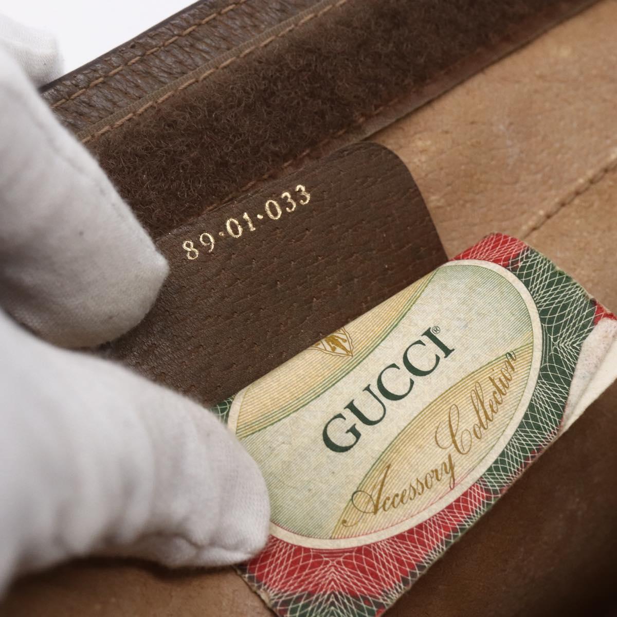 GUCCI GG Supreme Web Sherry Line Clutch Bag PVC Red Beige 89 01 033 Auth 154671