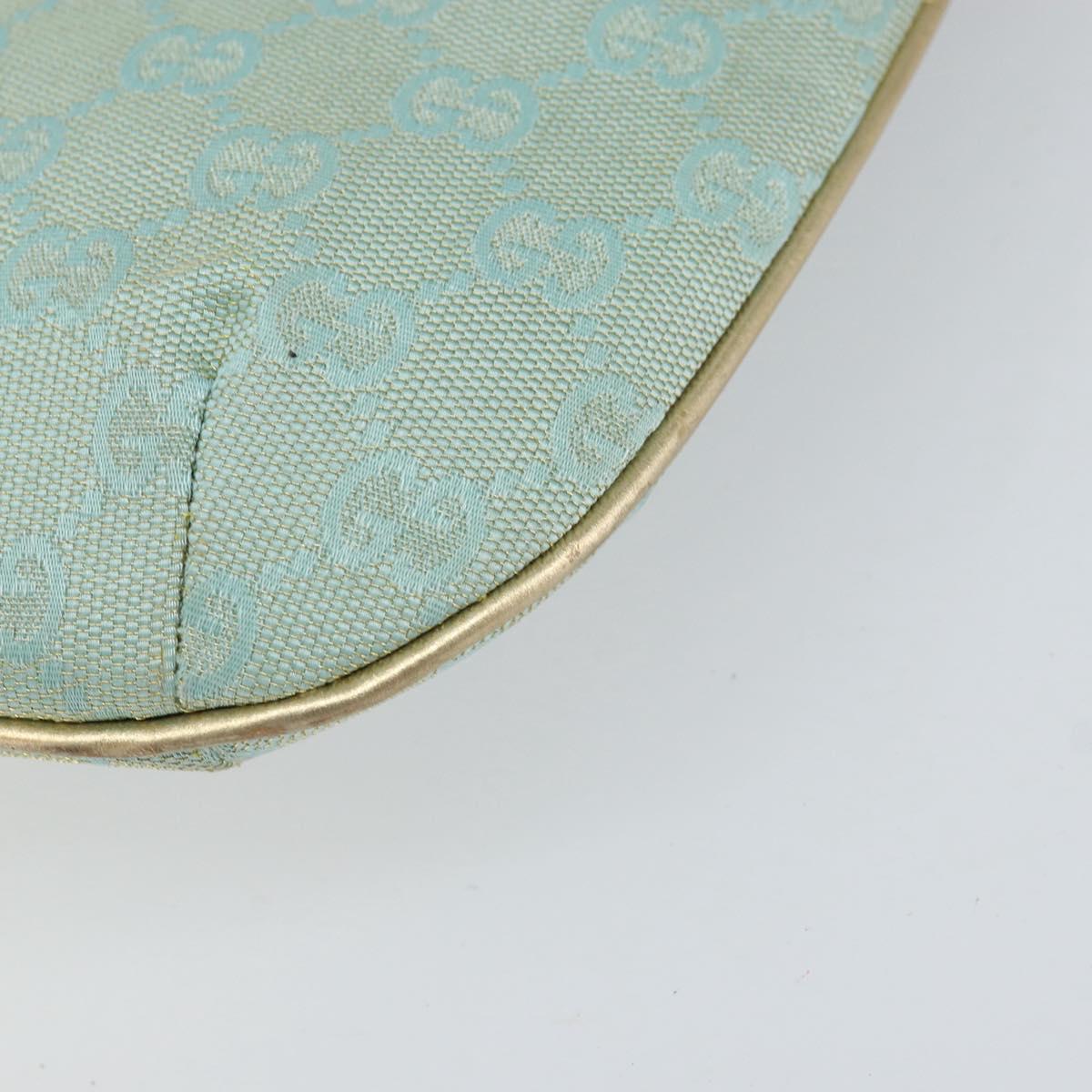 GUCCI GG Canvas Shoulder Bag Outlet Light Blue Gold 005 0813 Auth 154672
