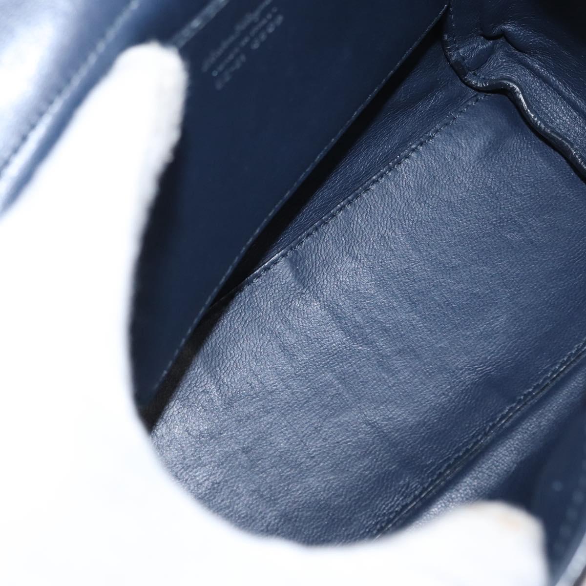 Salvatore Ferragamo Vala Hand Bag Denim 2way Navy Silver Auth 154676V