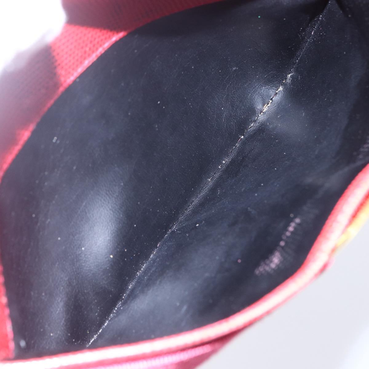 Salvatore Ferragamo Vala Shoulder Bag Leather Red Gold Auth 154677