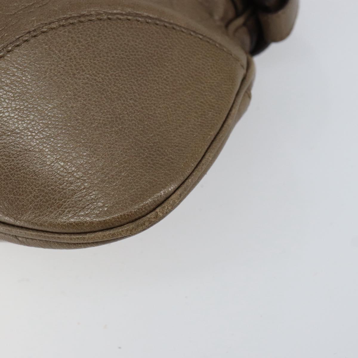 Salvatore Ferragamo Gancini Hand Bag Leather Brown Silver Auth 154678