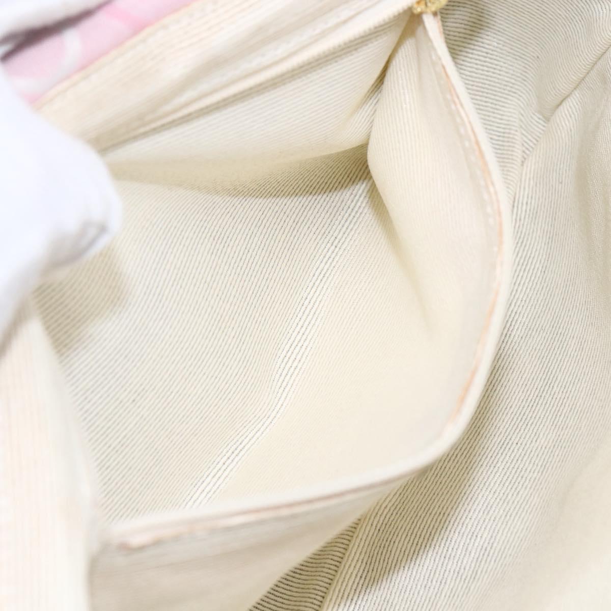 Salvatore Ferragamo Gancini Shoulder Bag Canvas Pink Gold Auth 154679