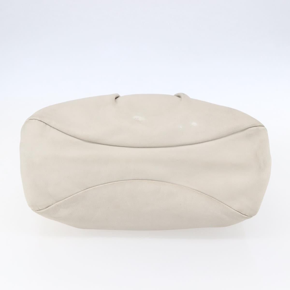 Salvatore Ferragamo Vala Hand Bag Leather Ivory Auth 154681