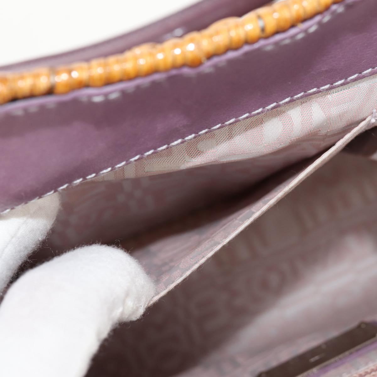 Salvatore Ferragamo Gancini Hand Bag Rattan Beige Silver Auth 154682A