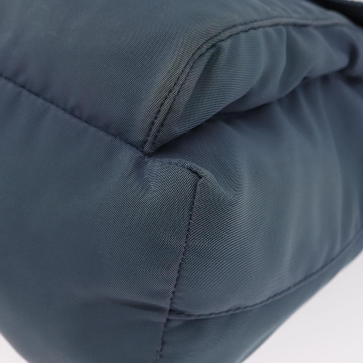 PRADA Shoulder Bag Nylon Light Blue Silver Auth 154694