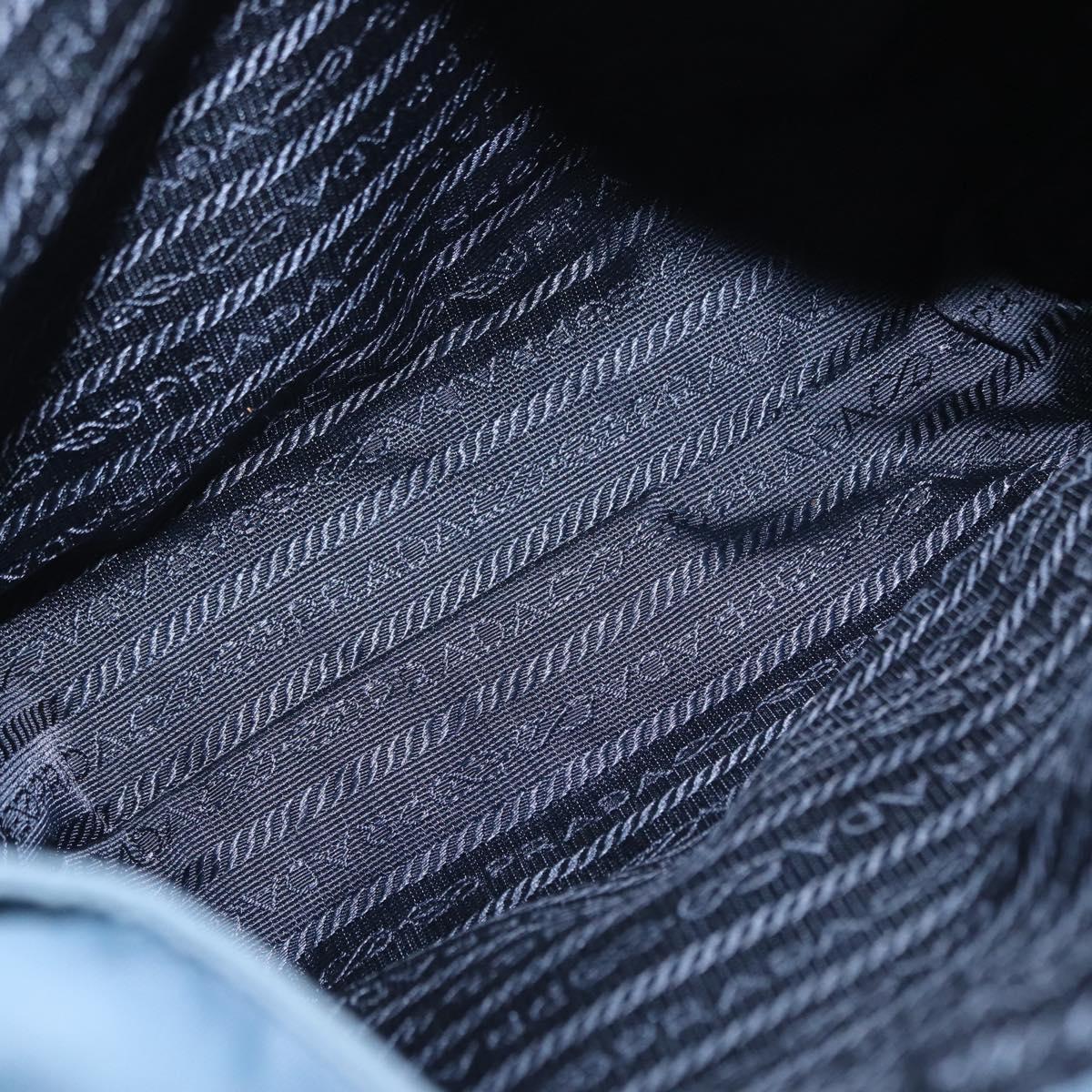 PRADA Shoulder Bag Nylon Light Blue Silver Auth 154694