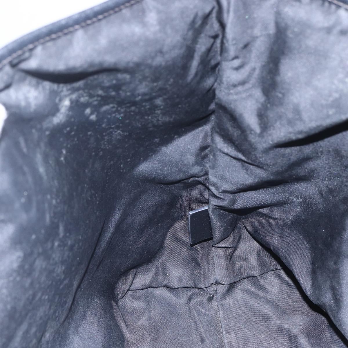 PRADA Tote Bag Nylon Black Gold Auth 154695