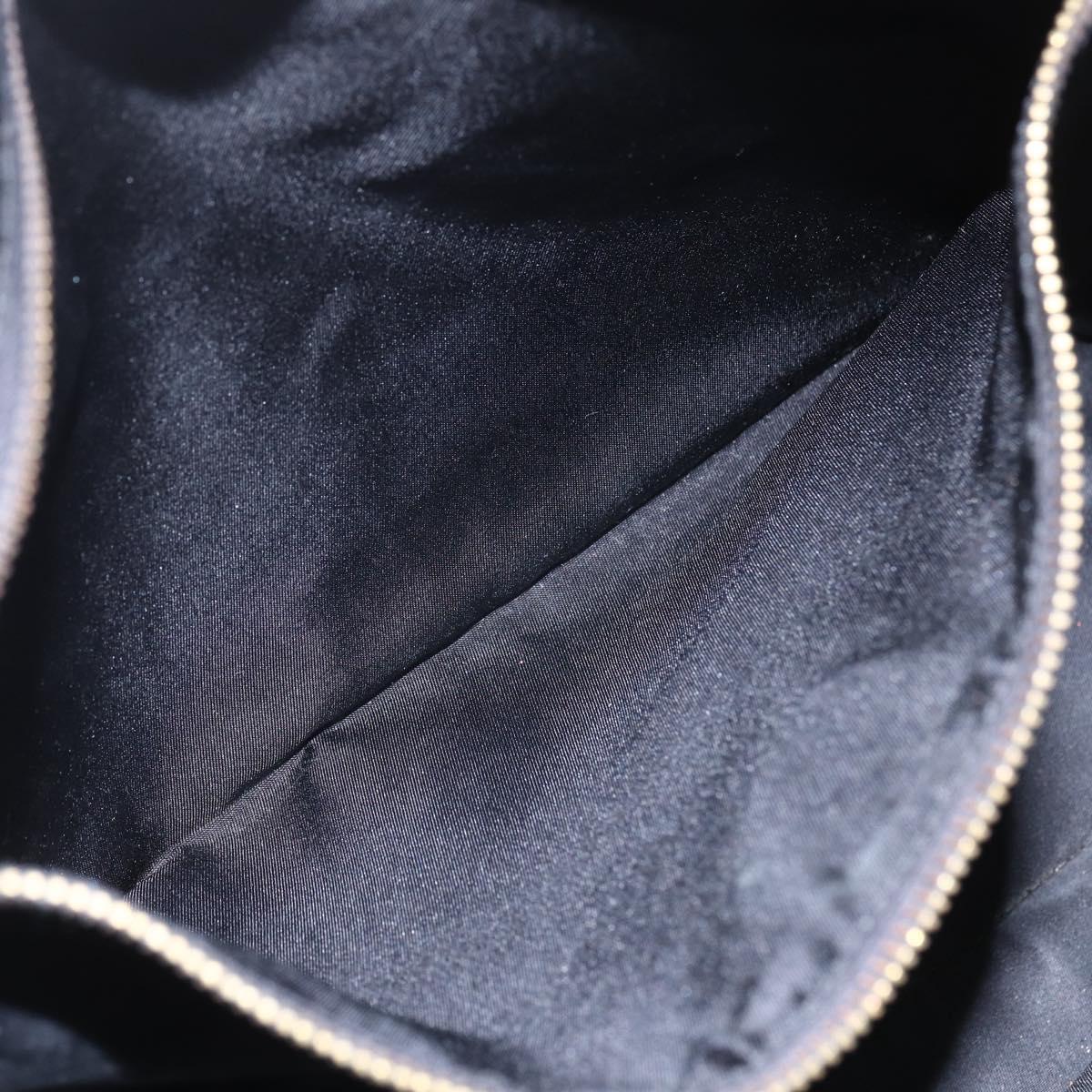 PRADA Tote Bag Nylon Black Gold Auth 154695