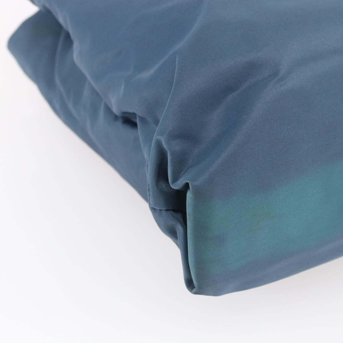 PRADA Shoulder Bag Nylon Light Blue Silver Auth 154696