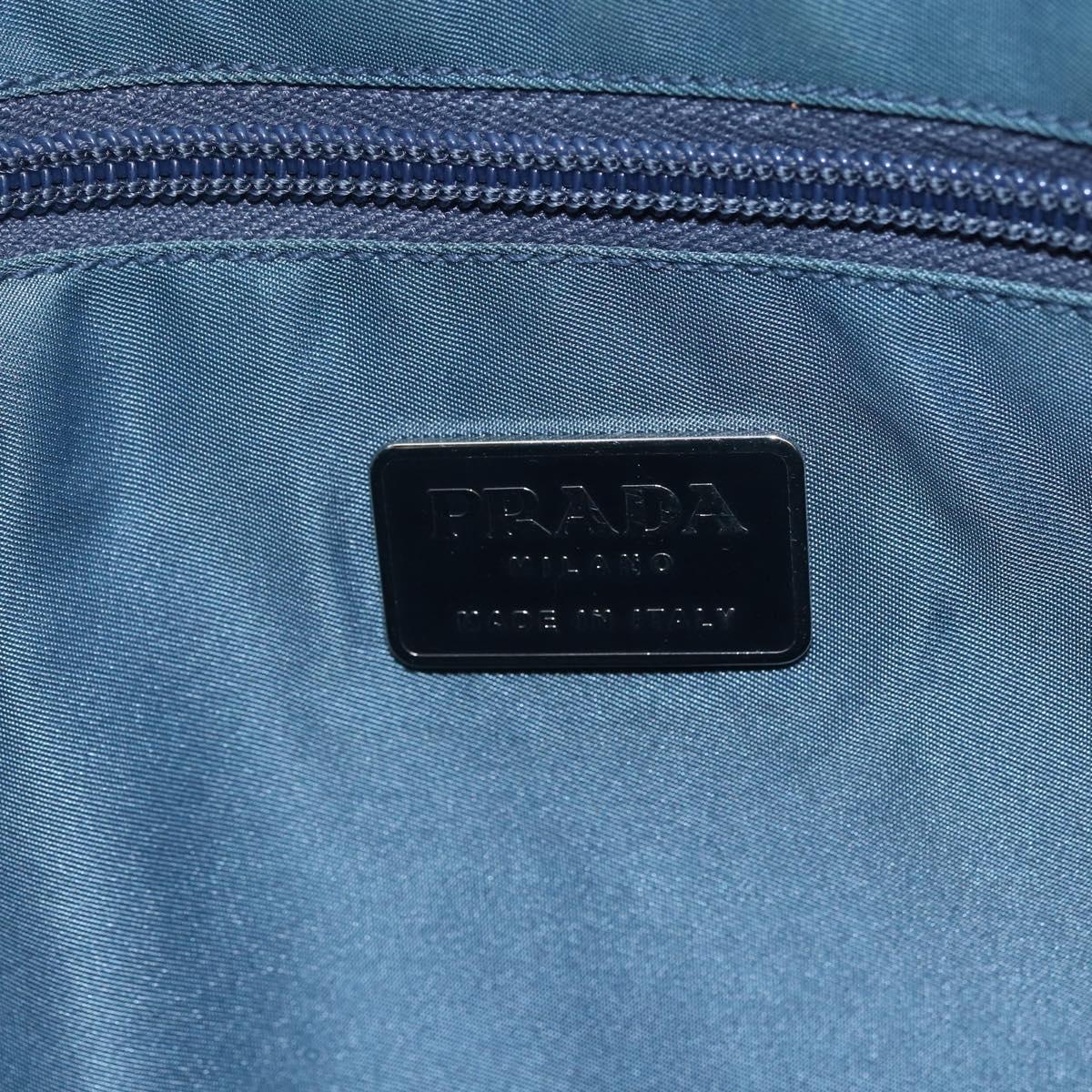 PRADA Shoulder Bag Nylon Light Blue Silver Auth 154696