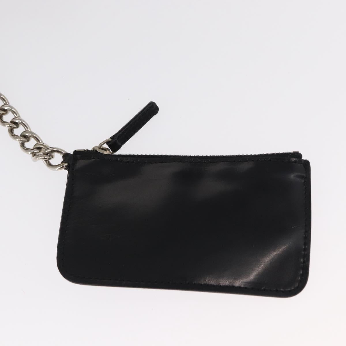 PRADA Chain Shoulder Bag Nylon Beige Silver Auth 154698