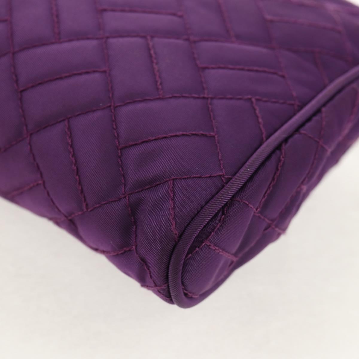 PRADA Chain Shoulder Bag Nylon Purple Gold Auth 154699V