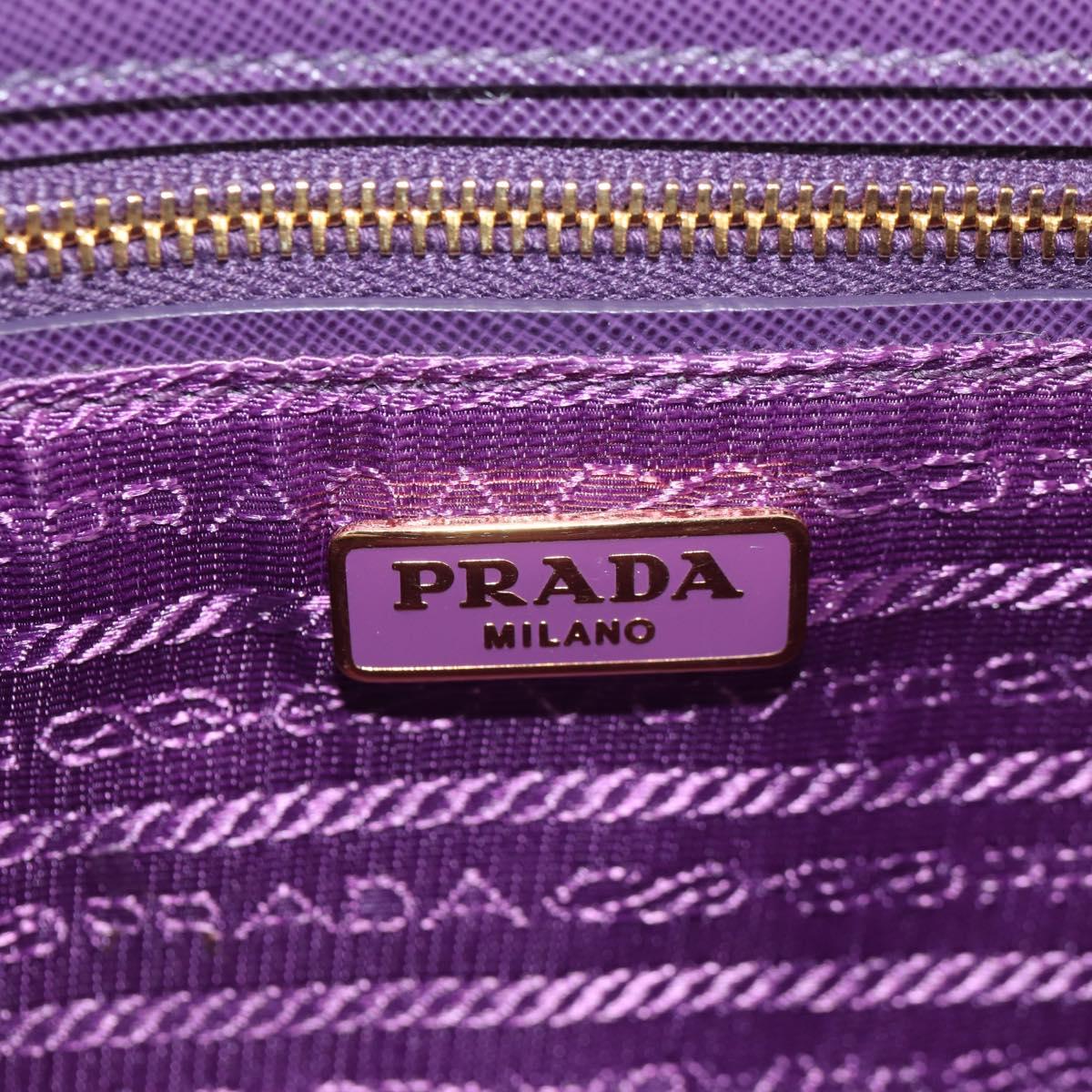 PRADA Chain Shoulder Bag Nylon Purple Gold Auth 154699V
