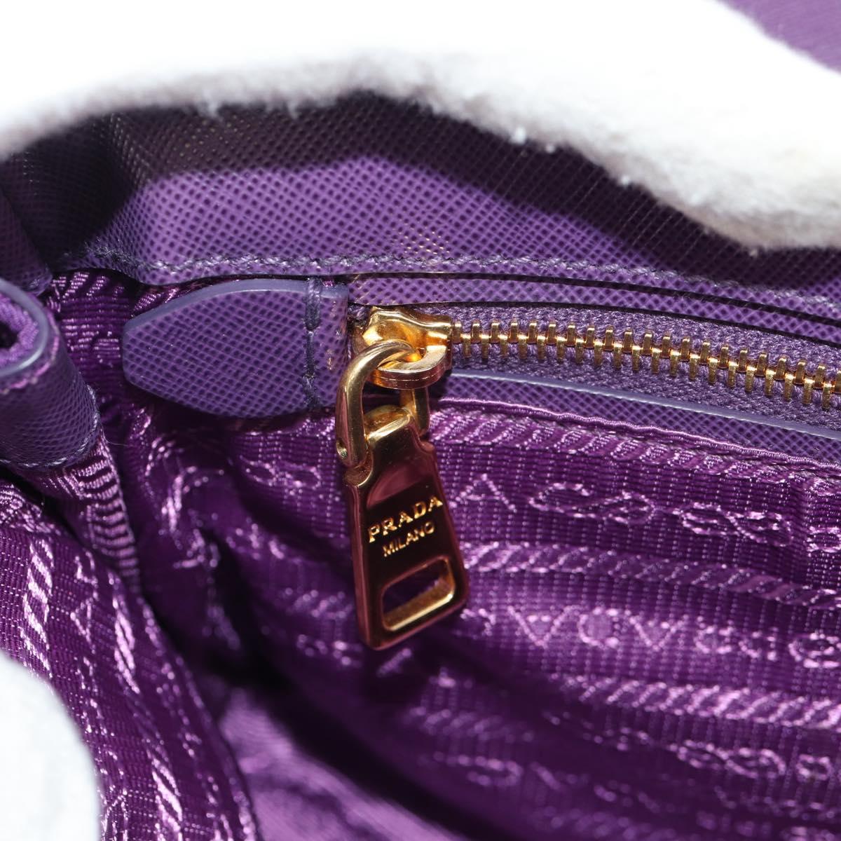 PRADA Chain Shoulder Bag Nylon Purple Gold Auth 154699V