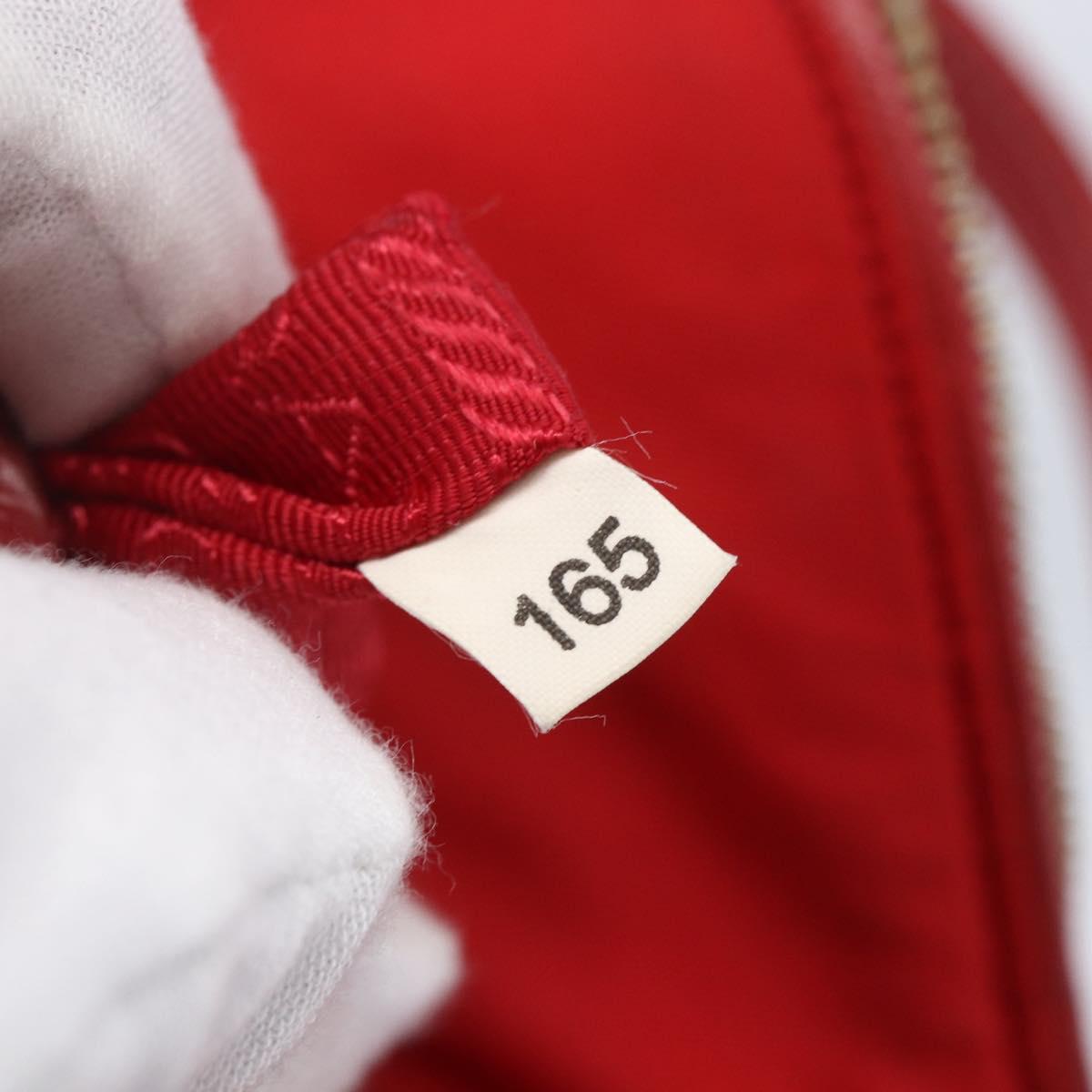 PRADA Shoulder Bag Nylon Red Gold Auth 154700V