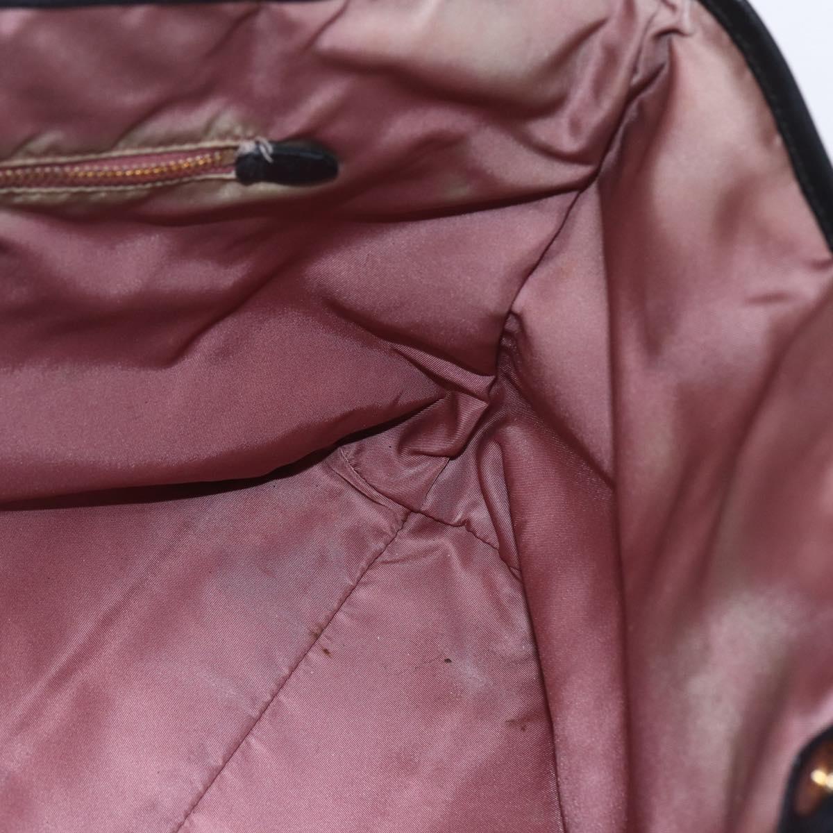 PRADA Tote Bag Nylon Black Gold Auth 154701