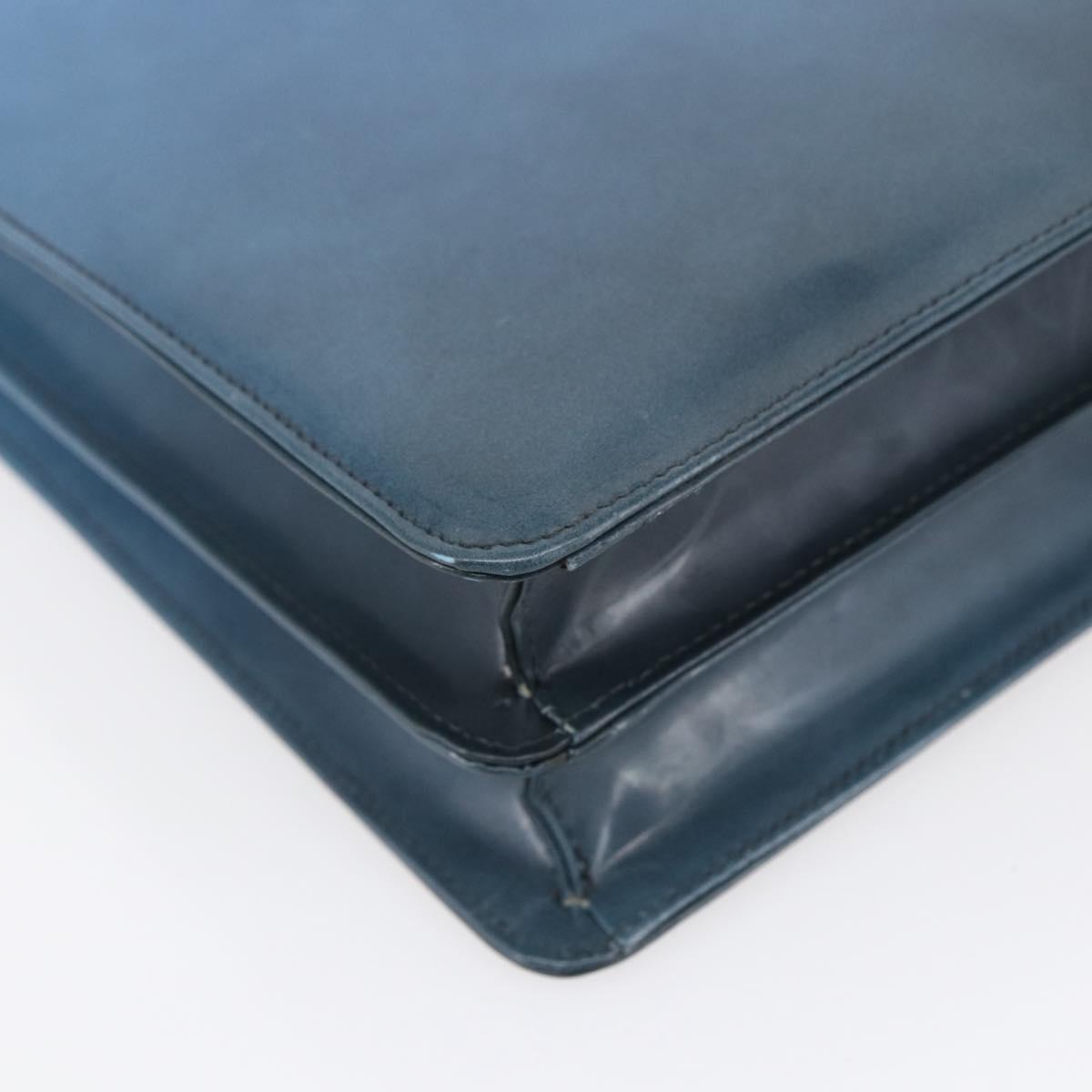 PRADA Hand Bag Enamel Light Blue Silver Auth 154702