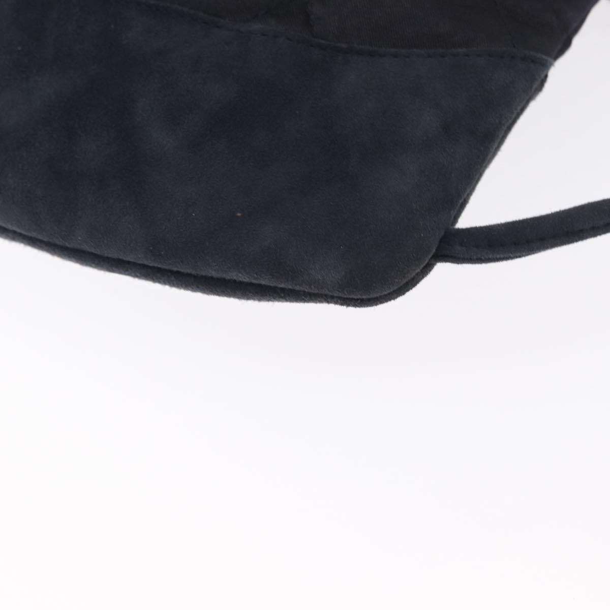 CHANEL Matelasse Backpack Satin Navy CC Auth 154704