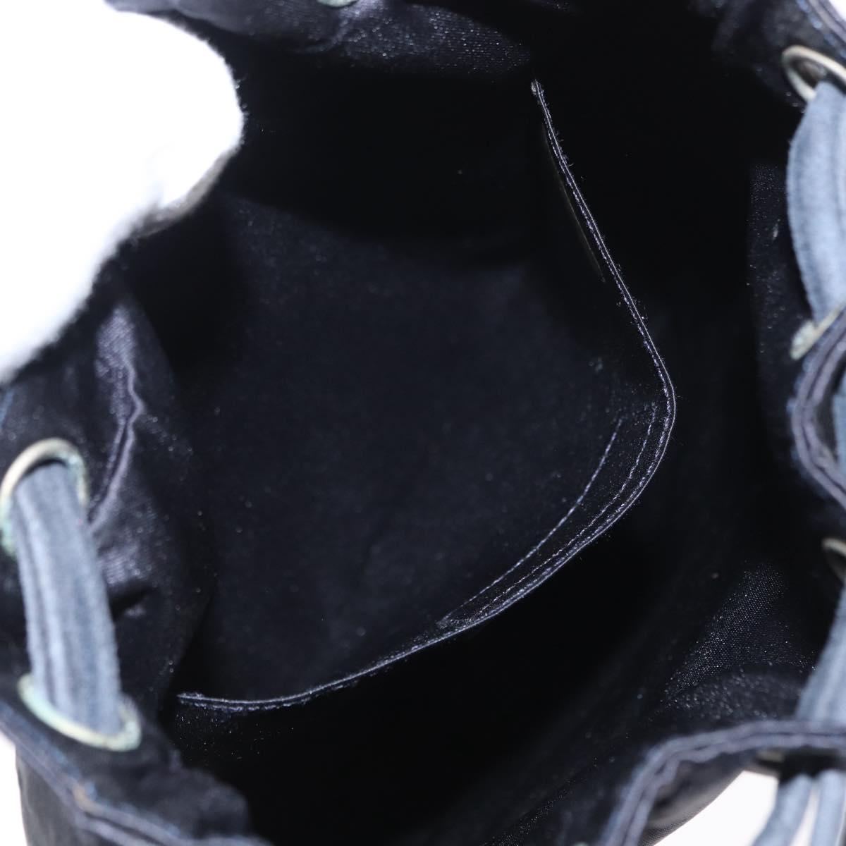 CHANEL Matelasse Backpack Satin Navy CC Auth 154704