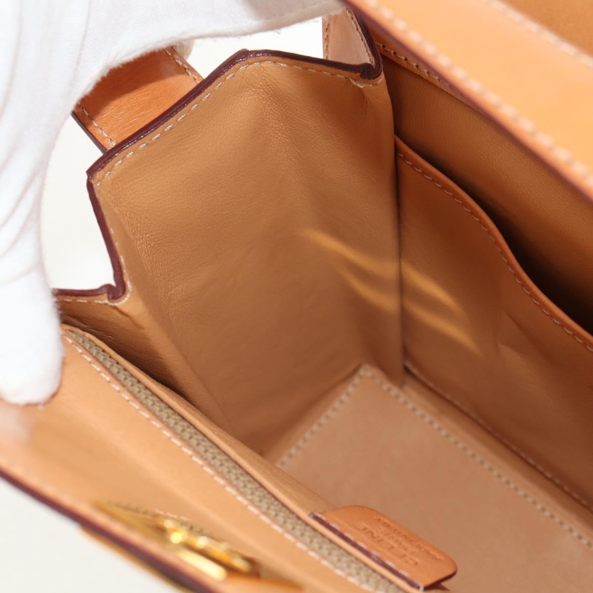 CELINE Macadam Canvas Hand Bag PVC Leather Brown Gold Auth 154707V