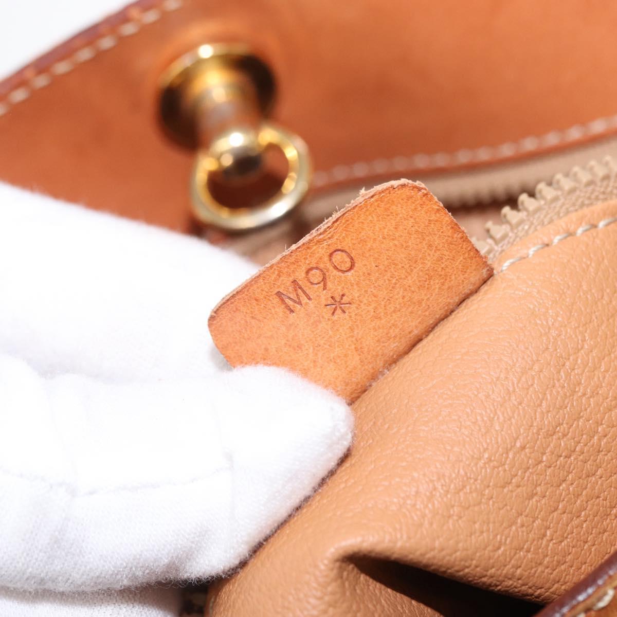 CELINE Macadam Canvas Shoulder Bag PVC Leather Brown Gold Auth 154717