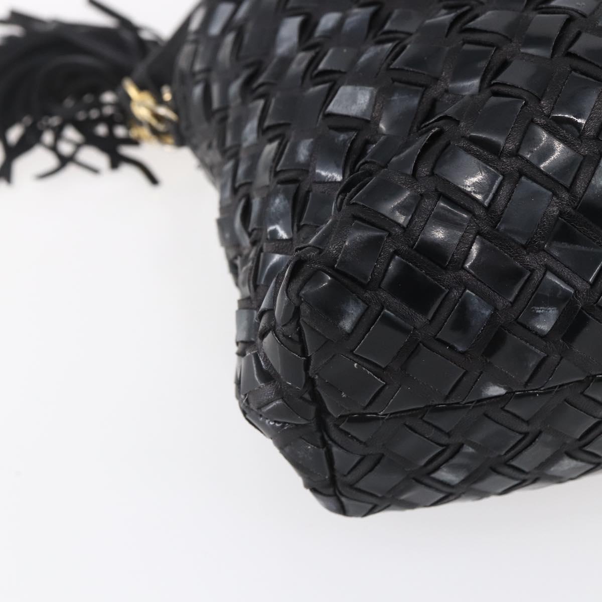 BALLY Hand Bag Leather 2way Black Gold Auth 154723