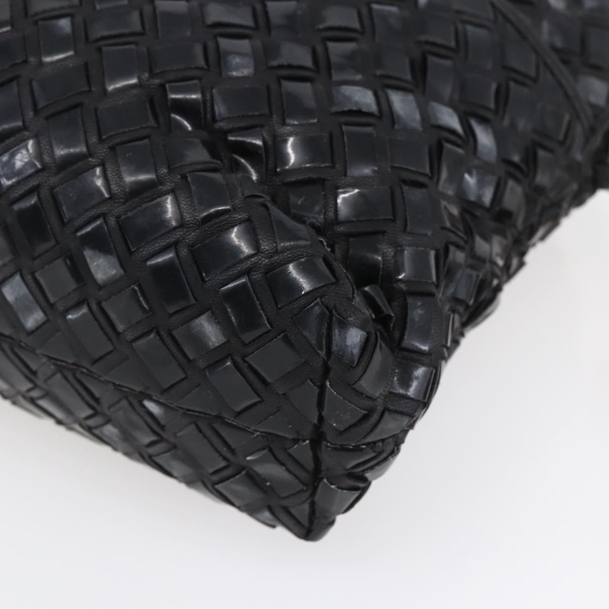 BALLY Hand Bag Leather 2way Black Gold Auth 154723