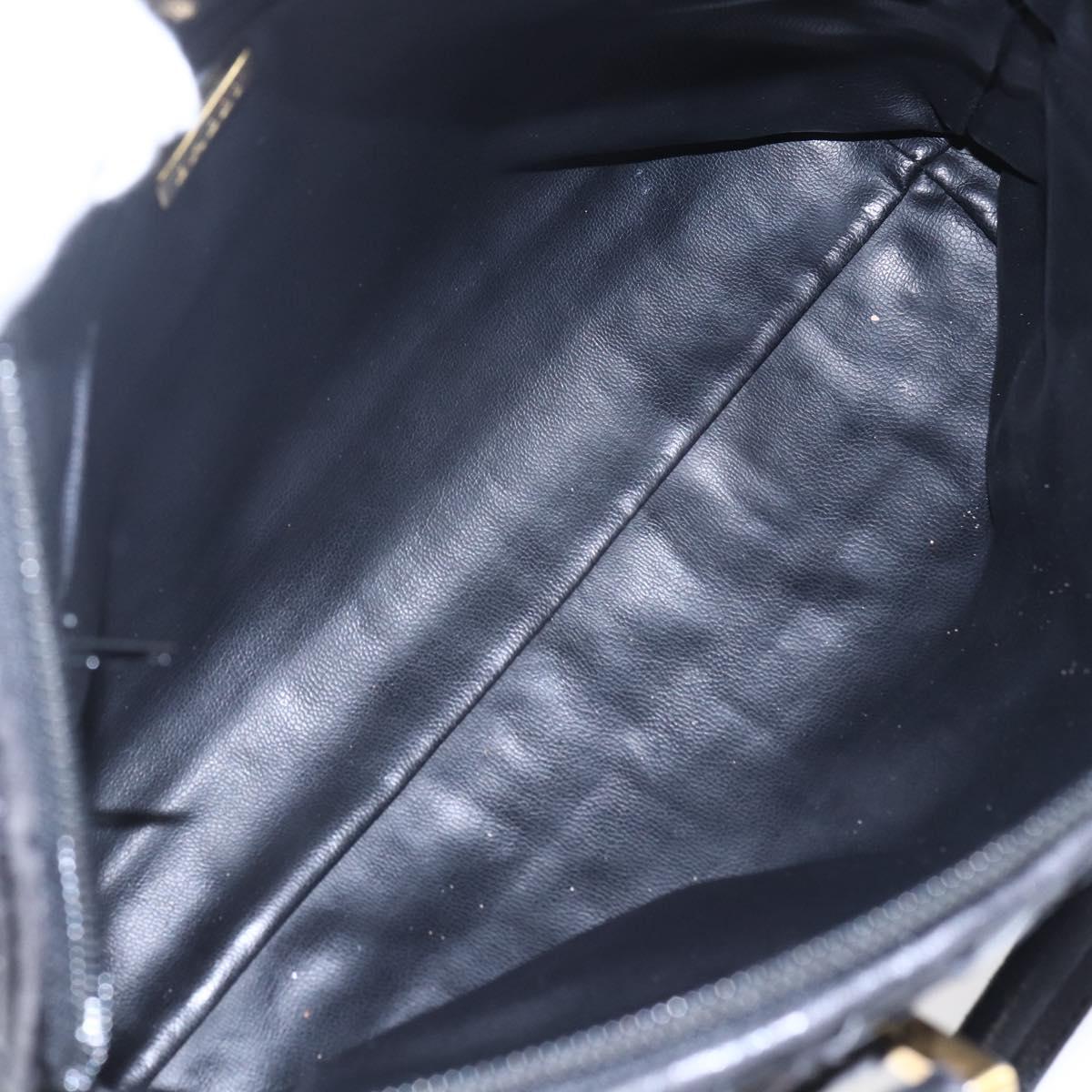 BALLY Hand Bag Leather 2way Black Gold Auth 154723