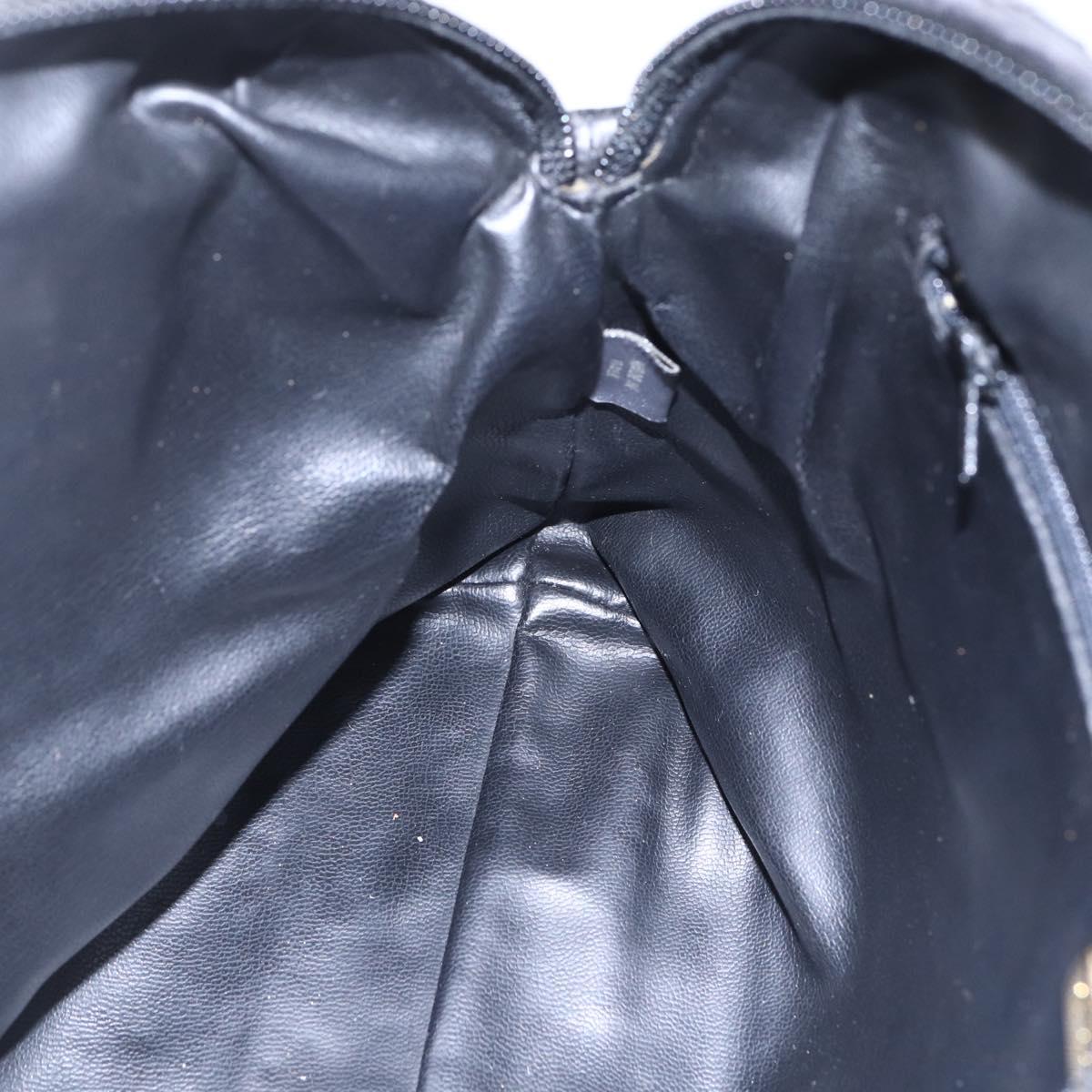 BALLY Hand Bag Leather 2way Black Gold Auth 154723