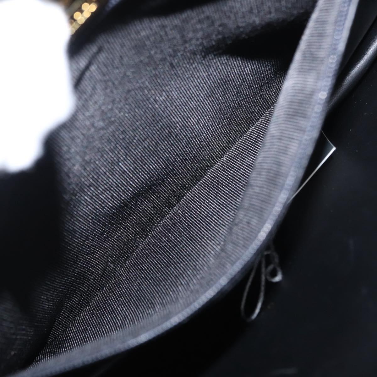 BALLY Hand Bag Leather 2way Black Gold Auth 154727