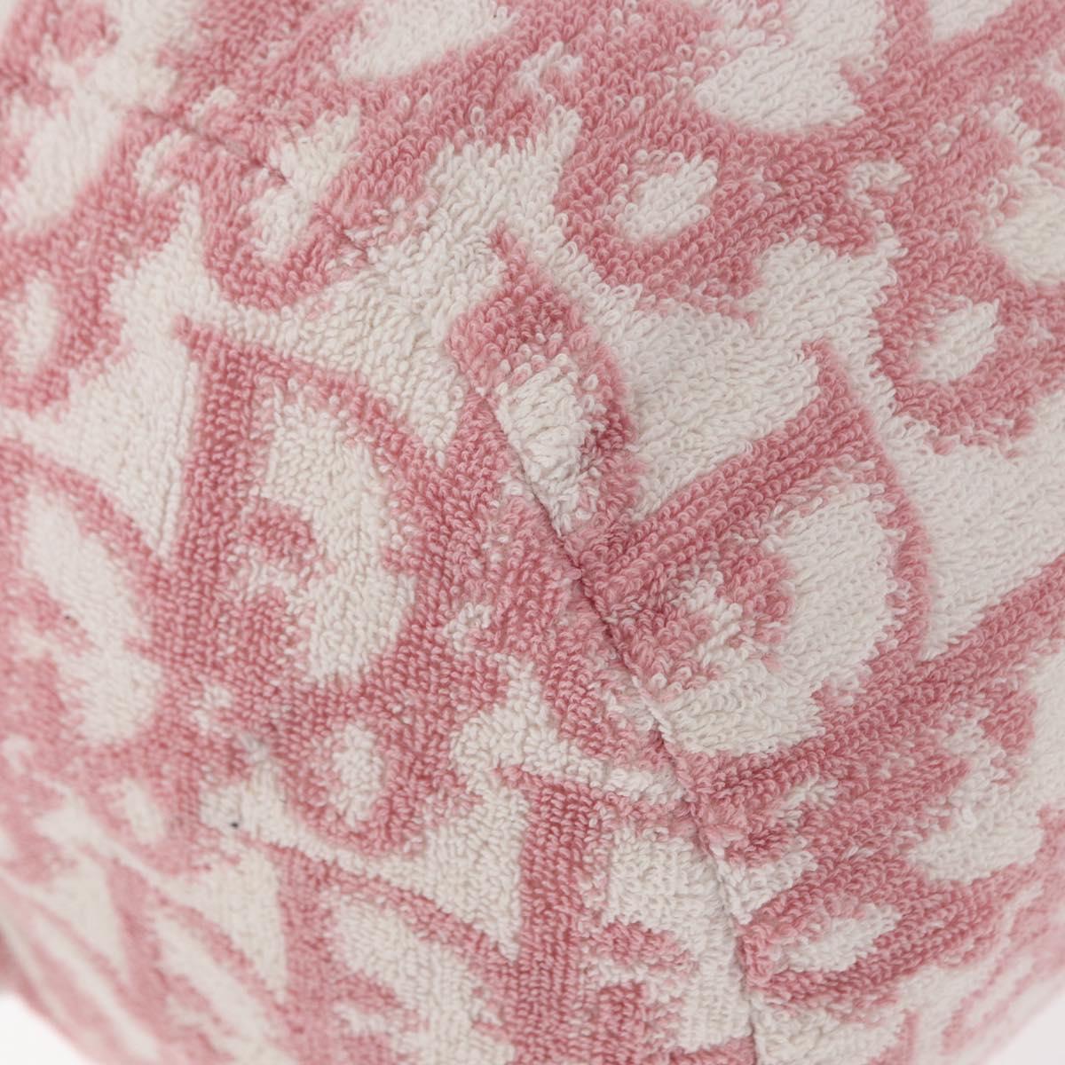 Christian Dior Trotter Canvas Pouch Pile Pink Auth 154730