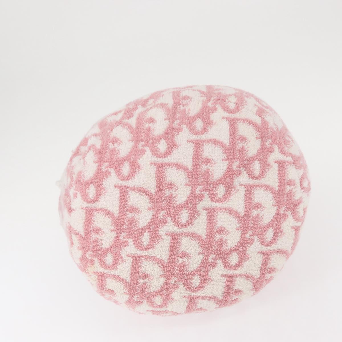 Christian Dior Trotter Canvas Pouch Pile Pink Auth 154730