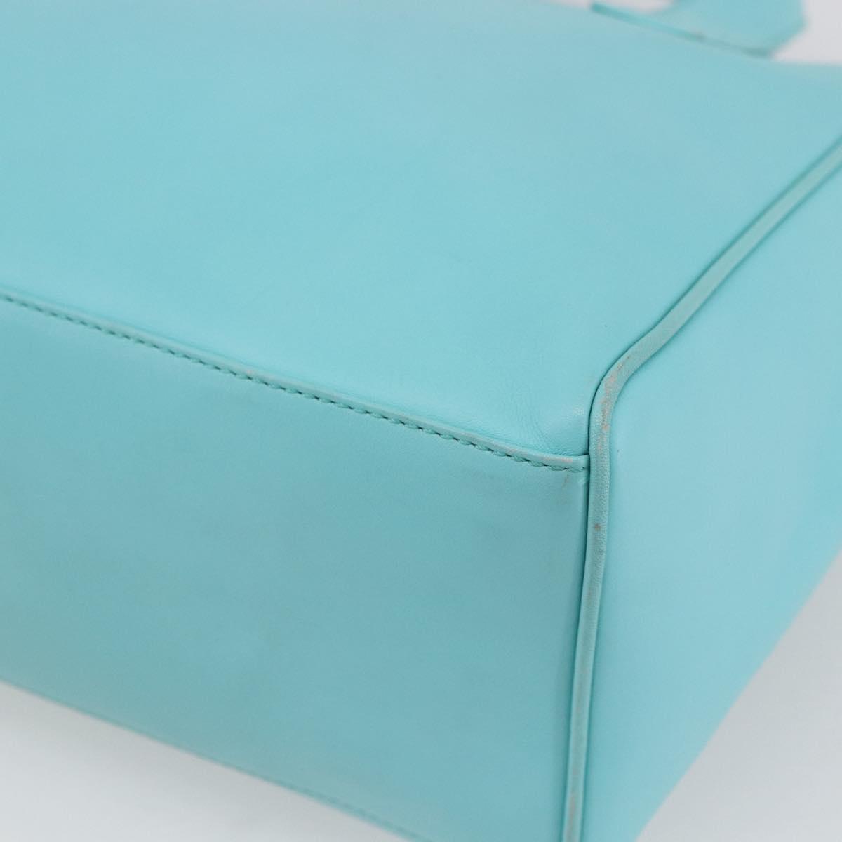 Christian Dior Micro bag Hand Bag Leather 2way Light Blue Gold Auth 154733V