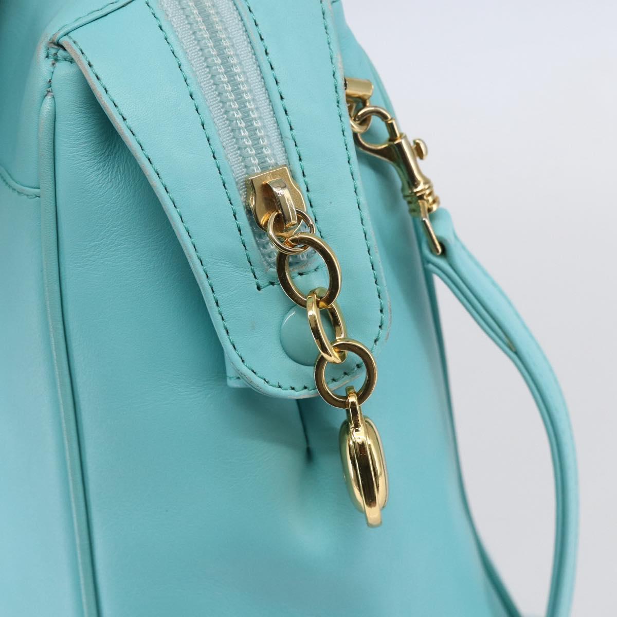 Christian Dior Micro bag Hand Bag Leather 2way Light Blue Gold Auth 154733V