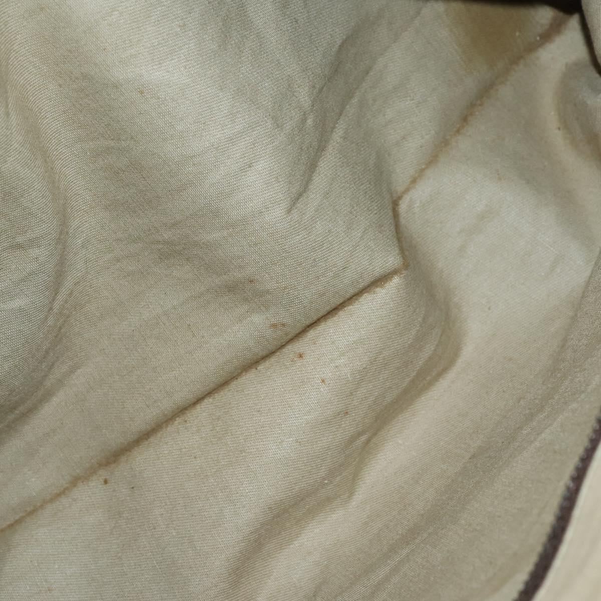 Christian Dior Trotter Canvas Boston Bag Beige Gold Auth 154737