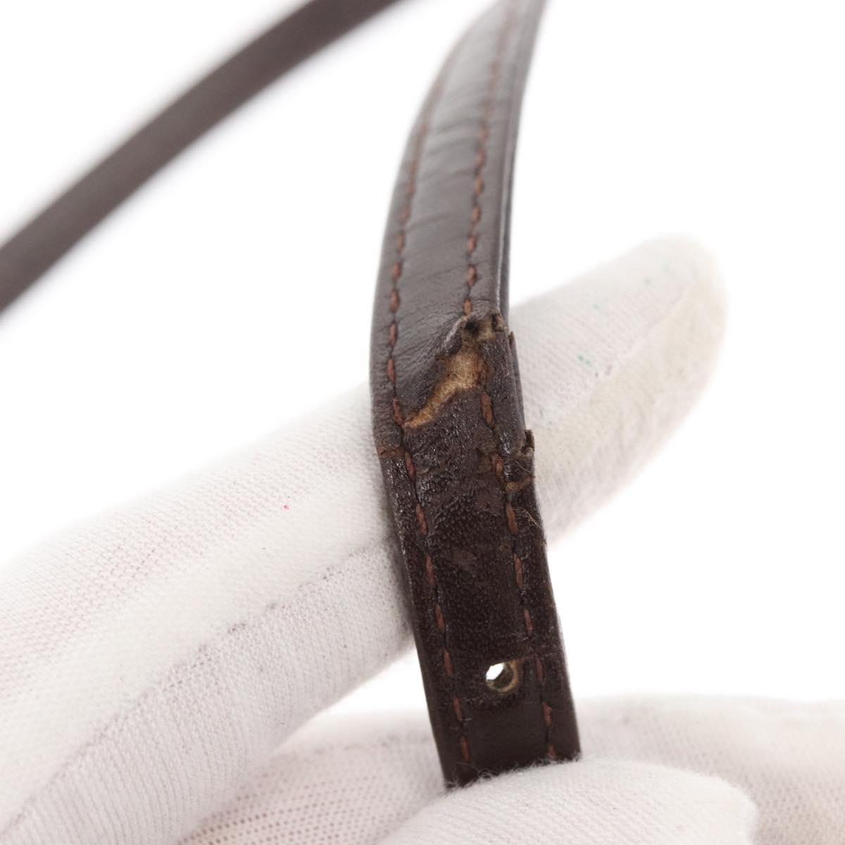 FENDI Zucca Canvas Mamma Baguette Shoulder Bag Black Brown Silver Auth 154739