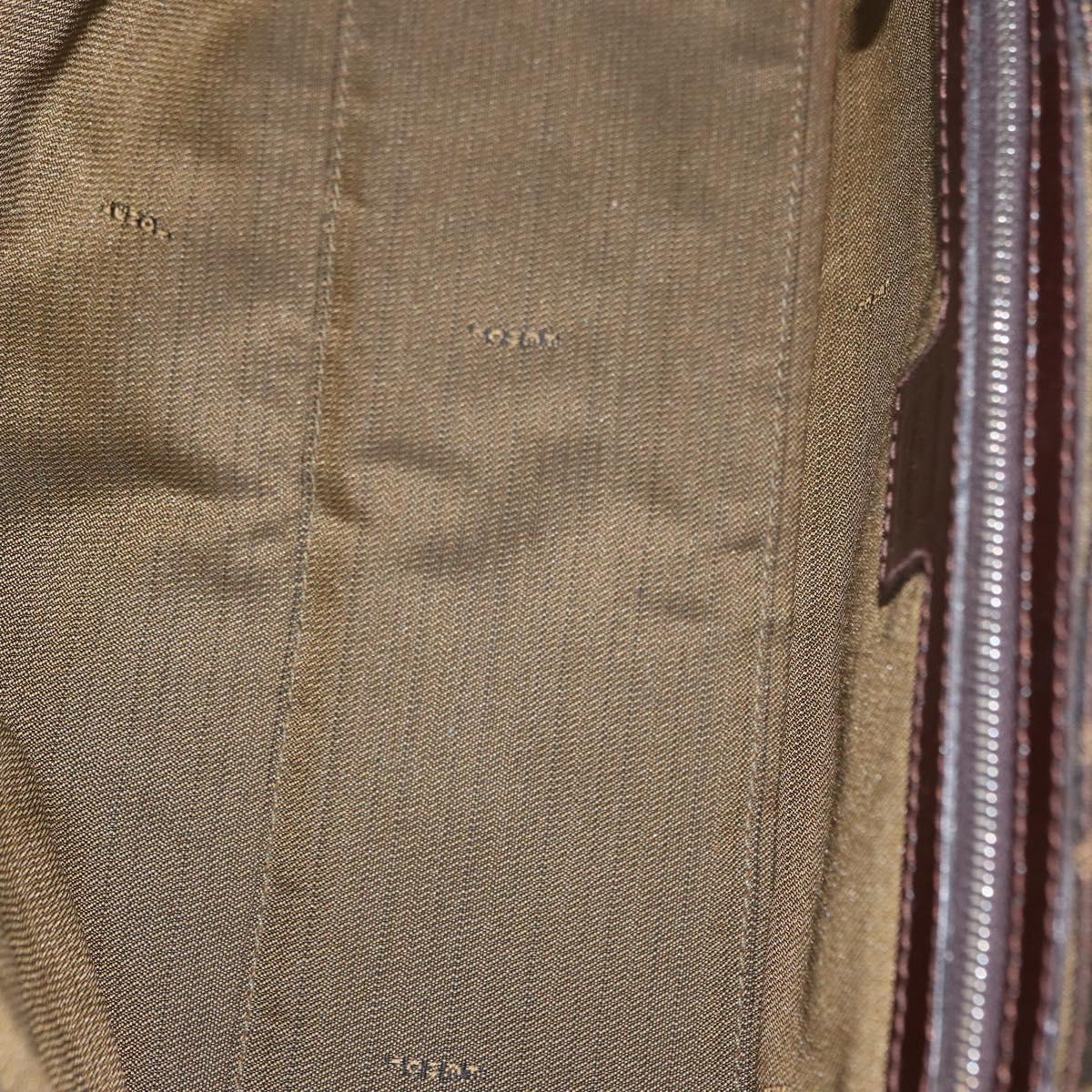 FENDI Zucca Canvas Mamma Baguette Shoulder Bag Black Brown Silver Auth 154739