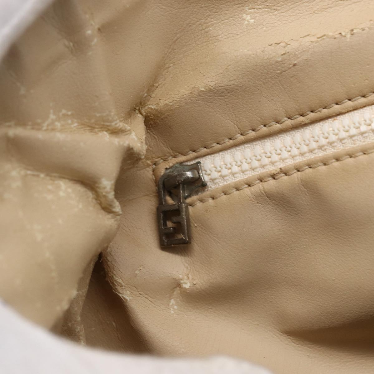 FENDI Zucca Canvas Vanity Hand Bag Black Brown gold Auth 154740