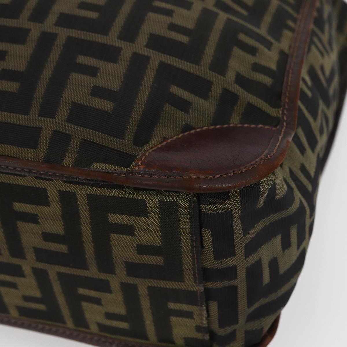 FENDI Zucca Canvas Hand Bag Black Brown Auth 154741
