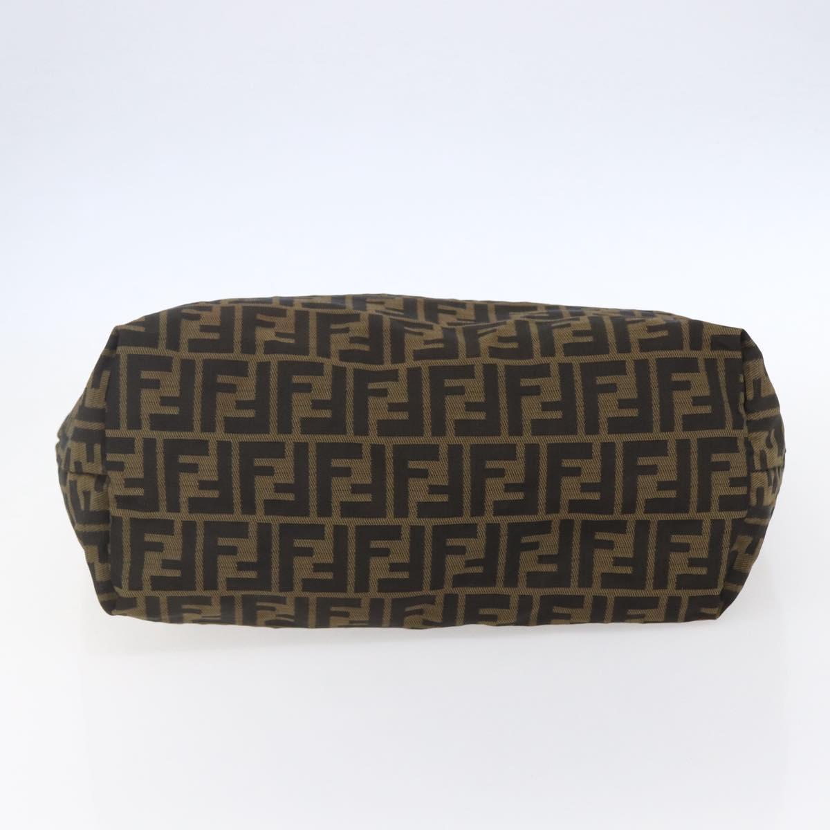 FENDI Zucca Canvas Tote Bag Black Brown Auth 154742