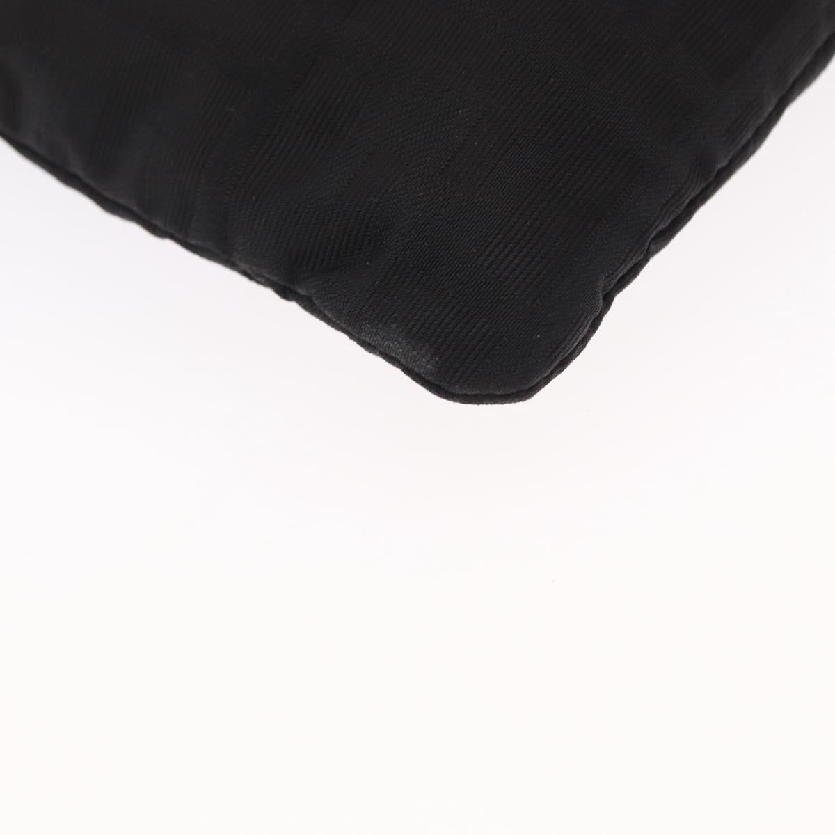 FENDI Zucca Canvas Shoulder Bag Black Silver Auth 154744