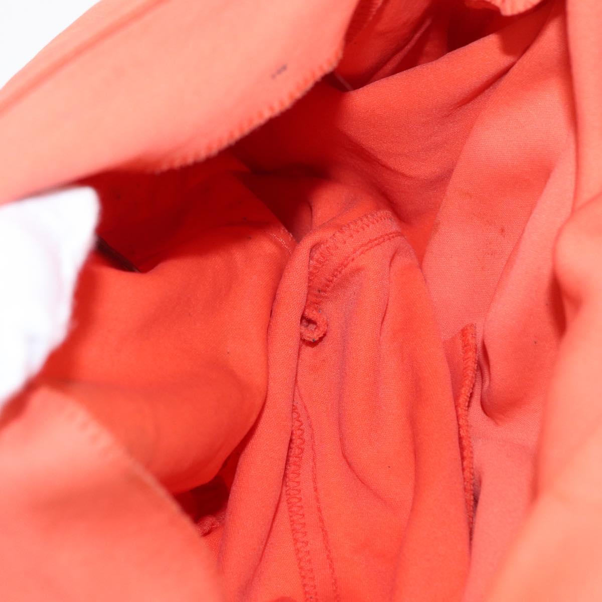 FENDI Mamma Baguette Shoulder Bag Nylon Orange Silver Auth 154746