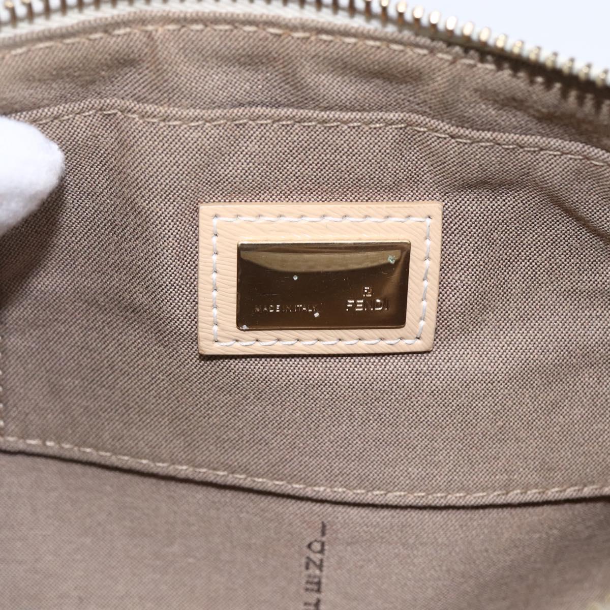 FENDI Zucca Canvas Accessory Pouch Coated Canvas Multicolor Gold Auth 154752